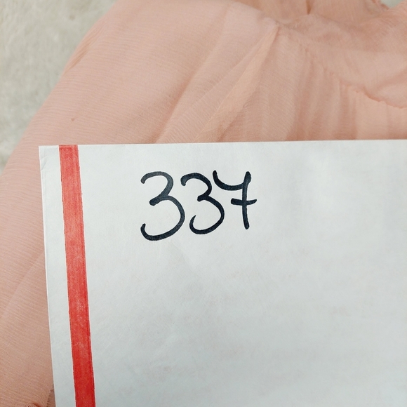 Forever 21 Feminine Peach Silk-Blend Midi Ruffle Dress P337 - Picture 7 of 7